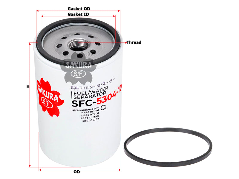 Fuel/Water Separator (Spin-On), SAKURA, A 000 477 16 02, SFC-5304-10, DEUTZ AG (123521)
