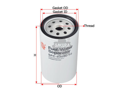 เครื่องแยกน้ำมันเชื้อเพลิง/น้ำ (สปินออน), SAKURA, A4760927201KZ, SFC-53090-10, MERCEDES-BENZ (125191)