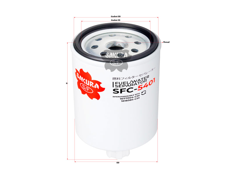 Fuel/Water Separator (Spin-On), SAKURA, 1618385-C91, SFC-5401, INTERNATIONAL HARVESTER/IHC (125818)