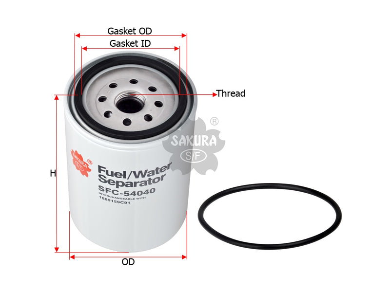 Fuel/Water Separator (Spin-On), SAKURA, 1685159C91, SFC-54040, INTERNATIONAL TRUCKS (126018)