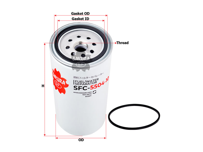 Fuel/Water Separator (Spin-On), SAKURA, 8976051180, SFC-5504-10, CATERPILLAR (123128)