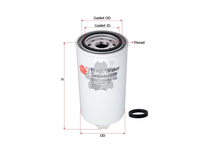 Fuel/Water Separator (Spin-On), SAKURA, 65125035016, SFC-5701-10, CUMMINS (124526)