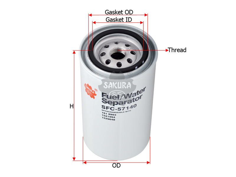 เครื่องแยกน้ำมันเชื้อเพลิง/น้ำ (แบบหมุน), SAKURA, 1521994, SFC-57140, PETERBILT (124136)