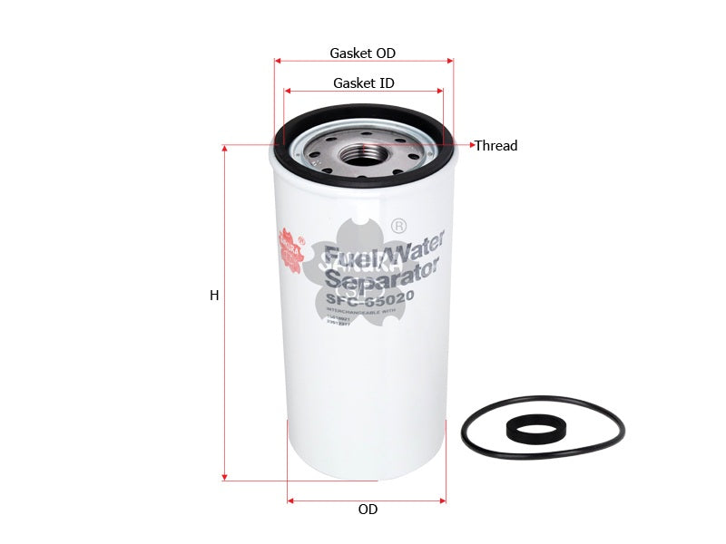 Fuel/Water Separator (Spin-On), SAKURA, 15618921, SFC-65020, CHEVROLET (125646)