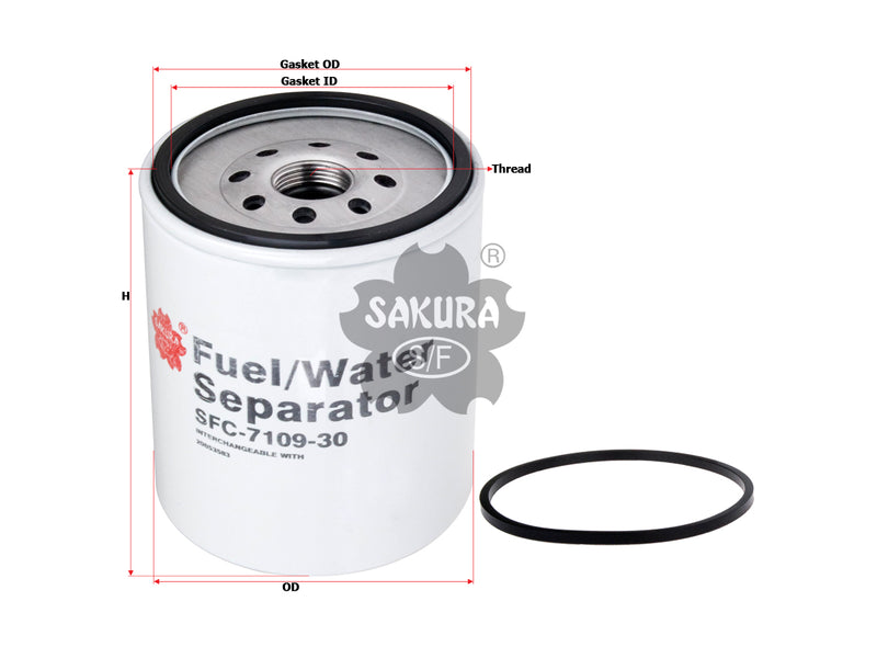 Fuel/Water Separator (Spin-On), SAKURA, 74 20 851 191, SFC-7109-30, VOLVO (123426)