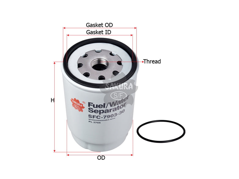 Fuel/Water Separator (Spin-On), SAKURA, K1006530, SFC-7903-30, KAMAZ (125593)