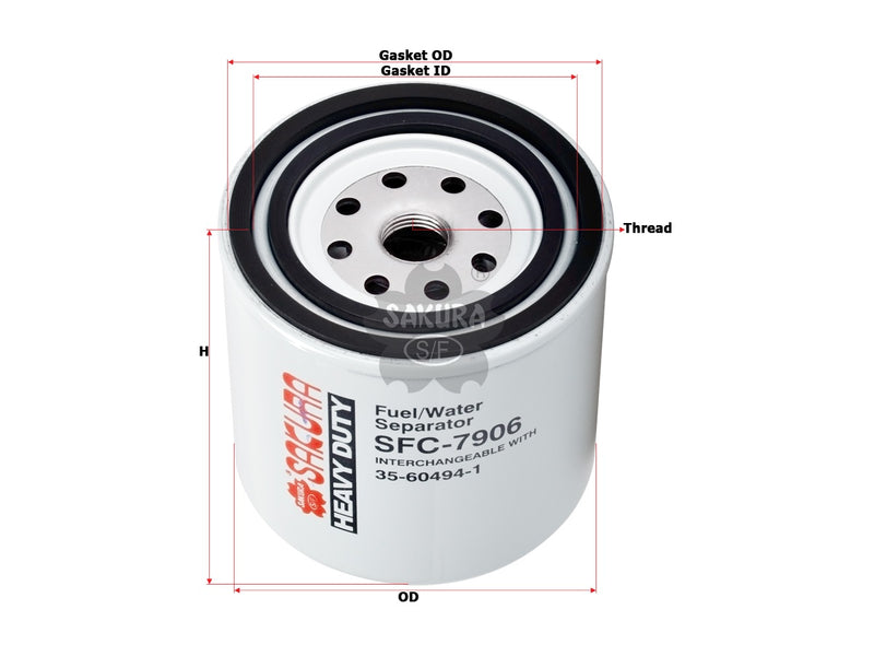 Fuel/Water Separator (Spin-On), SAKURA, 35604941, SFC-7906, MERCRUISER (126906)