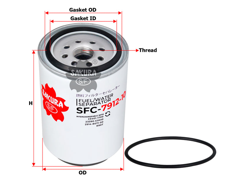 Fuel/Water Separator (Spin-On), SAKURA, SN 909010, SFC-7912-10, CLAAS (123066)