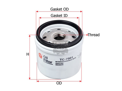 SAKURA,, Oil Filter (Spin-On), A 000 277 30 95, TC-7901, NEW HOLLAN