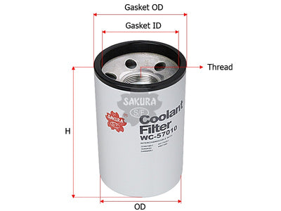 SAKURA,, Coolant Filter (Spin-On), 3680433, WC-57010, PETERBILT