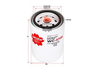 SAKURA,, Coolant Filter (Spin-On), AR94650, WC-5708, CATERPILLAR