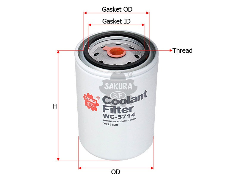 Coolant Filter (Spin-On)၊ SAKURA၊ 7025830၊ WC-5714၊ INGERSOLL RAND (123963)