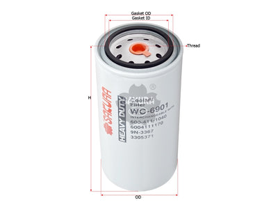 SAKURA,, Coolant Filter (Spin-On), 9N-3367, WC-6901, CATERPILLAR