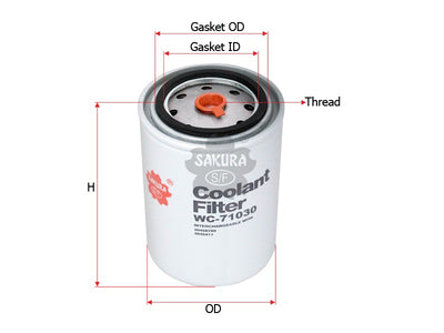 SAKURA,, Coolant Filter (Spin-On), 20458769, WC-71030, VOLVO