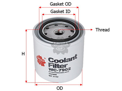 SAKURA,, Coolant Filter (Spin-On), 342988, WC-7902, SCANIA
