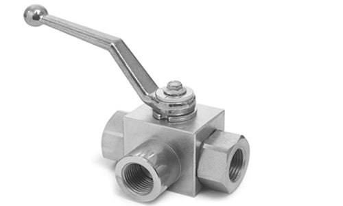 SB3-24 | 1 1/2" 3-Way Block Body Dual Port, Threaded Ball Valve - DP 316 Stainless (102090)