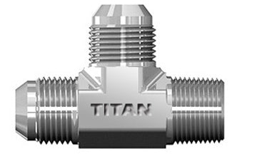 SS-2605-02-02-02 - 1/8" JIC/AN 37Â° x 1/8" Male Pipe Run Tee - Stainless Steel (087307)