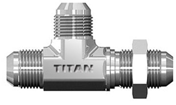 SS-2704-04-04-04 - 1/4" JIC/AN 37° x 1/4" JIC/AN 37° Bulkhead Run Tee - Stainless Steel (087407)