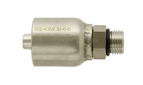 SS-43-MOR-6-6 | 3/8" Hose x 3/8" ORB Male Rigid (-4 SAE)- Stainless Hose Fittings (084752)