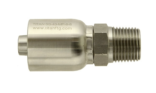 SS-43-MP-4-4 | 1/4" Hose x 1/4" NPT Male Pipe Rigid- Stainless Hose Fittings (084731)