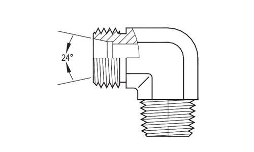 เอสเอส-5070L-35-20 | ท่อ 35 มม. (เกลียว M45x2.0) X 1-1/4" 90° NPT ตัวผู้ (091118)