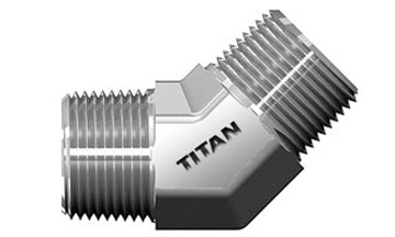 SS-5501-12-12 - 45Â° Elbow, 3/4" NPTF Male x 3/4" NPTF Male - Stainless Steel (086708)