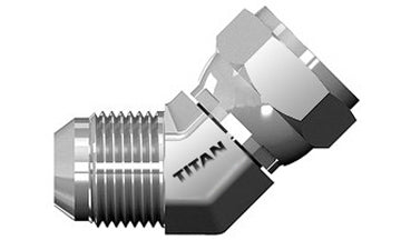 SS-6502-16-16 - 1" JIC/AN 37Â° x 1" JIC/AN 37Â° Swivel 45Â° - Stainless Steel (087051)