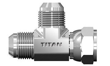 SS-6602-16-16-16 - 1" JIC/AN 37Â° MJ x FJS x MJ Swivel Run Tee - Stainless Steel (087041)