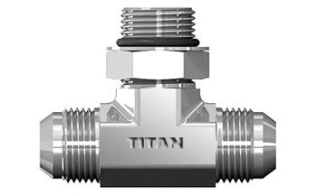 SS-6803-24-24-24 - 1-1/2" JIC/AN 37Â° x 1 1/2" ORB Male (#24 thread) Branch Tee - Stainless Steel (087551)