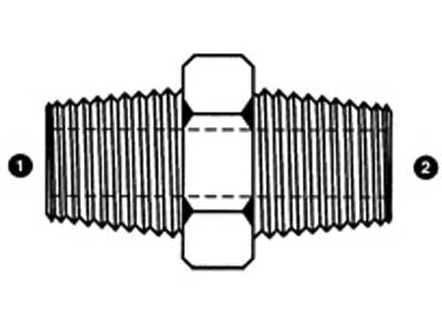 SS-9008-08-06 - BSPT ตัวผู้ 1/2" x NPT ตัวผู้ 3/8" - สเตนเลสสตีล (091749)