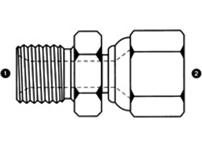 SS-9021-16-16 - 1" Male BSPP x 1" Female JIC Swivel - Stainless Steel (091903)