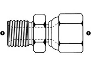 SS-9021-08-06 - BSPP ตัวผู้ 1/2" x 3/8" ตัวหมุน JIC ตัวเมีย - สเตนเลสสตีล (088000)