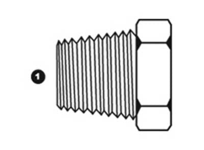 SS-9030T-04 - ปลั๊กหกเหลี่ยม BSPT 1/4" (095260)