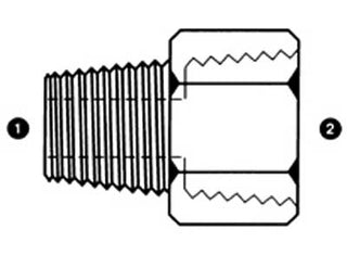 SS-9042-04-04 - BSPT ตัวผู้ 1/4" x NPT ตัวเมีย 1/4" (ทึบ) (095322)