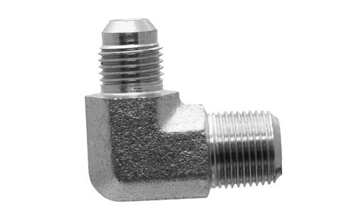 SS-9063-06-04 - 90Â° Elbow: 1/4" Male JIC x 1/8" Male BSPT - Stainless Steel (091850)