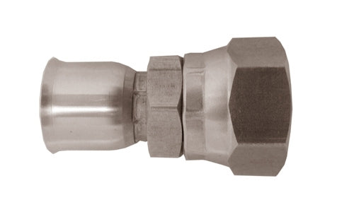 SS-91-FFX-06-6 | 5/16" ID R14 Smooth Hose x 3/8" ORFS (11/16-16 thread) Female Swivel- Stainless Hose Fittings (085038)
