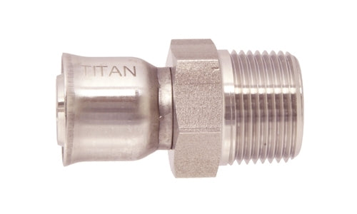 SS-91-MP-04-2 | 3/16" ID R14 Smooth Hose x 1/8" NPT Male Pipe Rigid- Stainless Hose Fittings (085002)