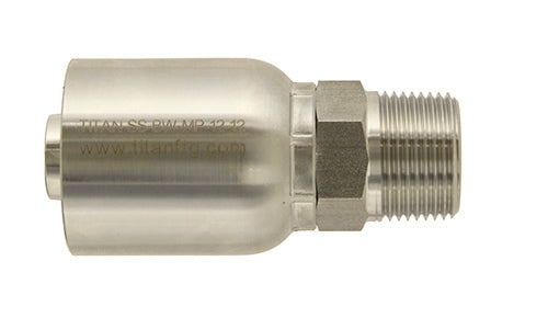 เอสเอส-BW-MP-6-6 | ท่อ 3/8" x 3/8" NPT ข้อต่อท่อตัวผู้แข็ง - ข้อต่อท่อสแตนเลส (084572)