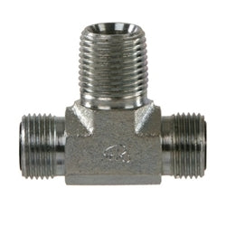 SS-FS2601-04-04-04 - Stainless Steel 1/4" Male ORFS x 1/4" Male ORFS x 1/4" Male NPT (085920)