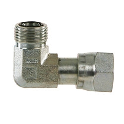 SS-FS6500-20-20 - Stainless Steel 90Â° Elbow, 1-1/4" ORFS Male x 1-1/4" ORFS Female Swivel (085977)