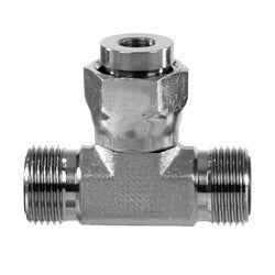 SS-FS6600-20-20-20 - Stainless Steel Branch Tee, 1-1/4" ORFS Male x 1-1/4" ORFS Male x 1-1/4" ORFS Female Swivel (085984)