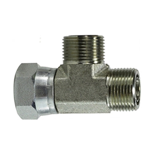 SS-FS6602-16-16-16 - Stainless Steel Run Tee, 1" ORFS Male x 1" ORFS Female Swivel x 1" ORFS Male (085991)