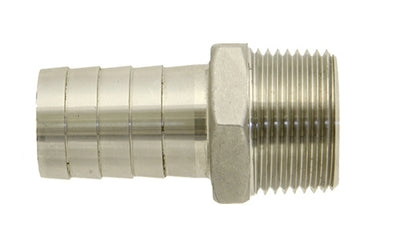 SS-HB-MP-06-02 | 3/8" Hose x 1/8" NPT Male Pipe Rigid- Stainless Hose Barb (093219)