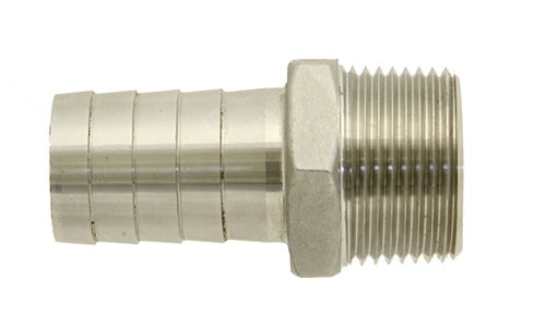 SS-HB-MP-04-08 | 1/4" Hose x 1/2" NPT Male Pipe Rigid- Stainless Hose Barb (101843)