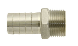 SS-HB-MP-06-04 | 3/8" Hose x 1/4" NPT Male Pipe Rigid- Stainless Hose Barb (093220)