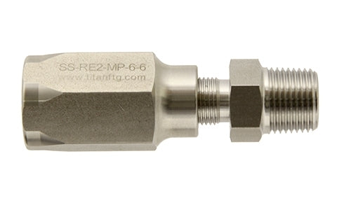เอสเอส-RR5-MP-05-04 | ท่ออ่อน R5 1/4" (R5-05) x 1/4" NPT ท่อตัวผู้แข็ง - สเตนเลสสตีล (102021)