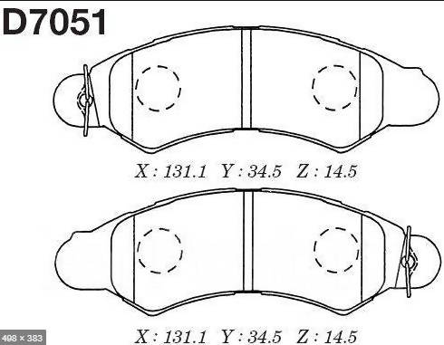 HOKU, Brake Pad, HP731, D7051, D7049, SUBARU, Sambar Front