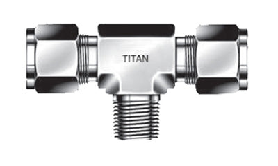 TBM-08-08N - 1/2" Tube x 1/2" Male NPT Branch Tee - 316 Stainless (096089)