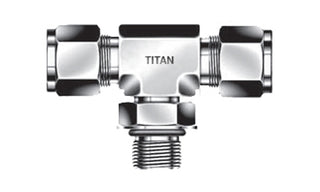 TBS-06-06 - 3/8" Tube x 3/8" Adj. Male SAE Branch Tee - 316 Stainless (096094)