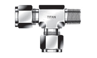TRM-10-08N - 5/8" Tube x 1/2" Male NPT Run Tee - 316 Stainless (096120)